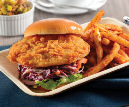 Southern-Style Fish Burger and Fries