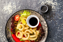 Tempura Squid Rings with Tentsuyu
