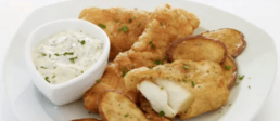 Fish and Chips with Tarragon-Malt Vinegar Mayonnaise