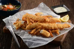 Pacific West Beer Battered Flathead Fillets Chips
