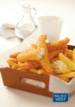 Pacific West Hand Crumbed Flathead Fillets Chips