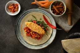 Pacific West Lightly Battered Cod Wrap With Sweet Potato Fries
