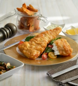 Pacific West Tempura Fish Fillets With Salad