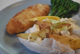 Beer Battered Snapper with oven chips