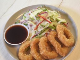 Squid Rings with a Rice Noodle Salad