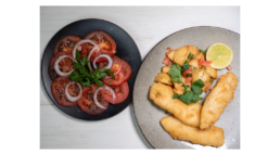 New Zealand Cod w Tomato and Onion Salad